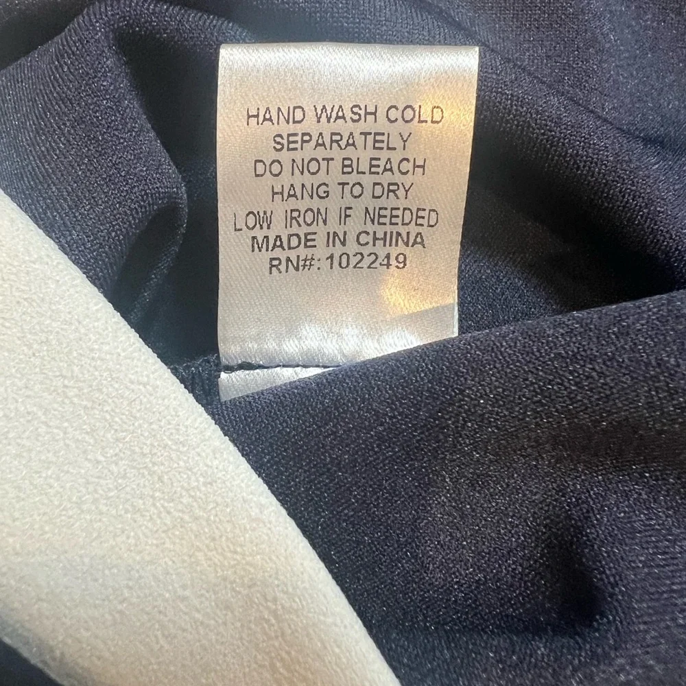 Skies Are Blue Navy Blue Pencil/Midi Skirt with White Trim - Picture 7 of 8